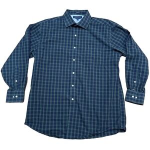Tommy Hilfiger Men's Large‎ Blue-Green Casual Shirt Button Up Long Sleeve